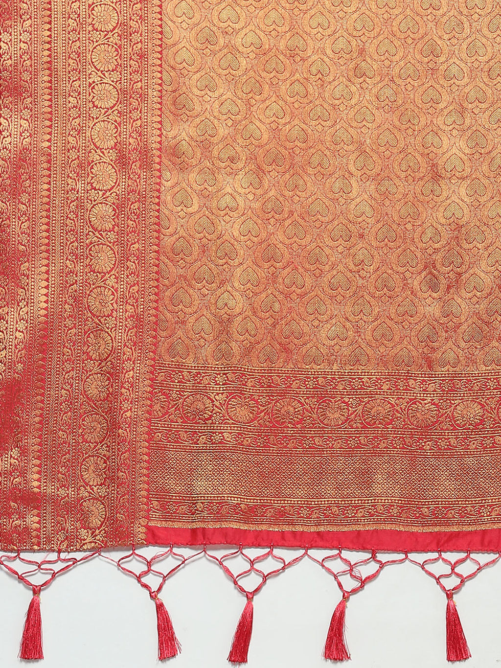 Zari Border Booti Woven Handloom Saree