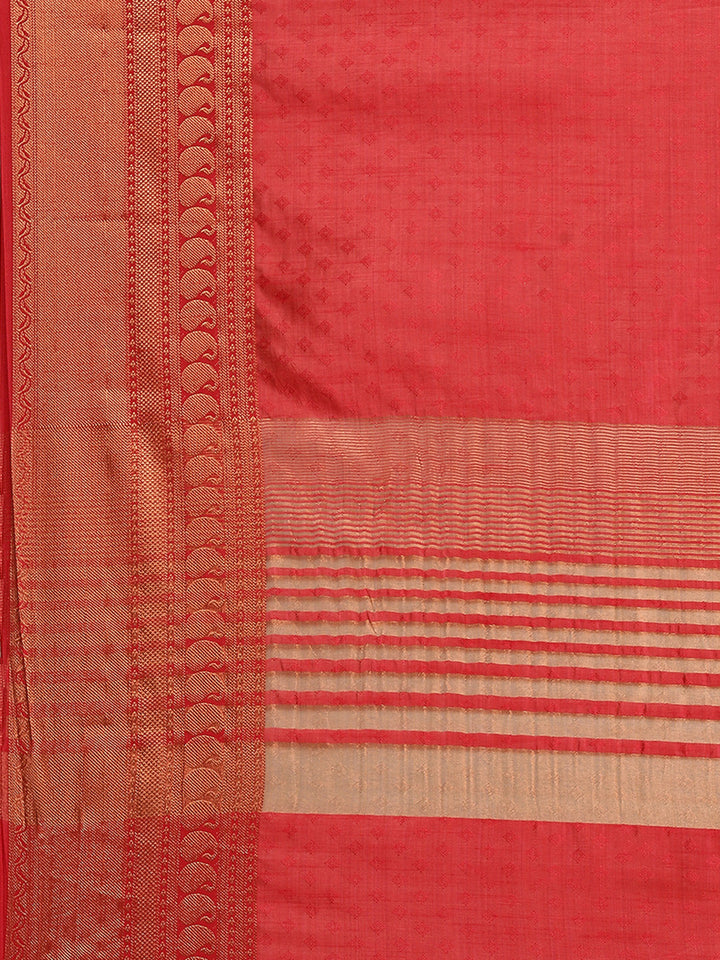 Zari Border Booti Tussar Woven Saree