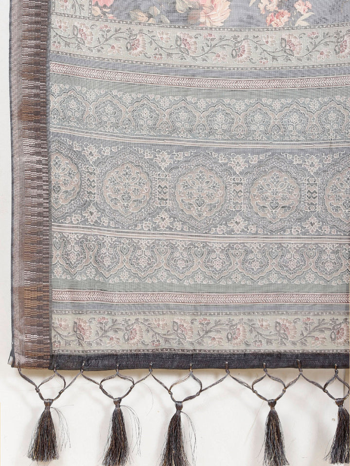 Floral Printed Cotton Saree