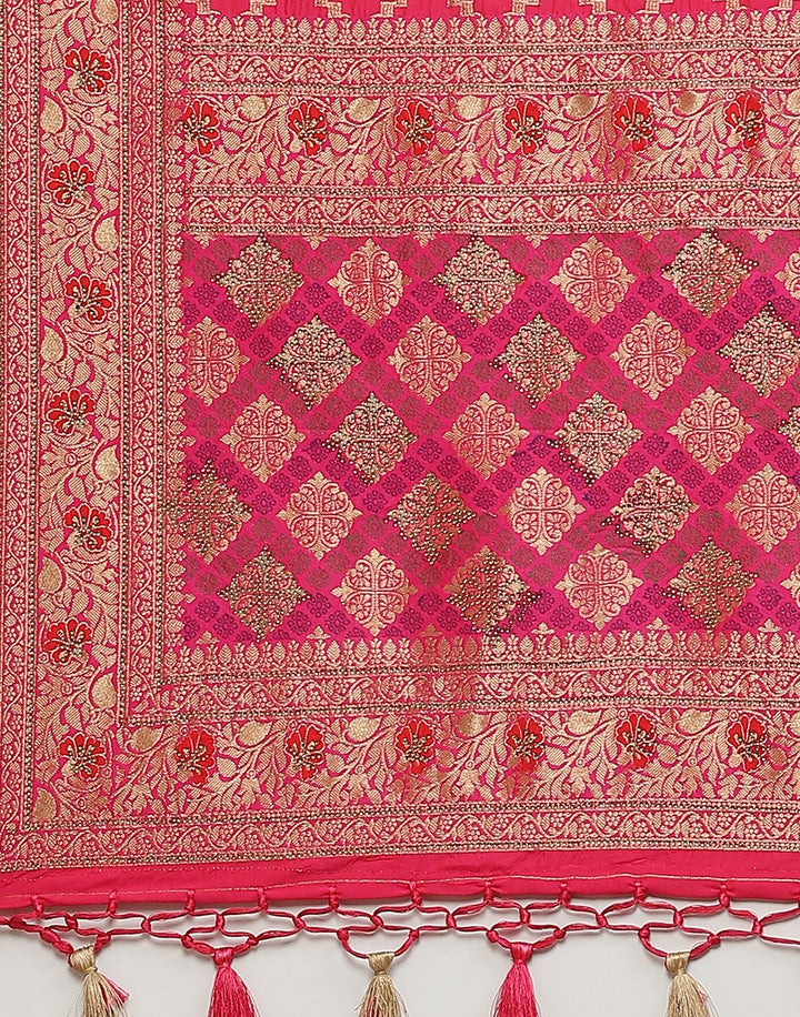 Banarasi Woven Silk Saree  With Embroidery