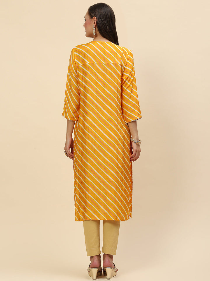Neck Embroidered &amp; Printed Muslin Kurta