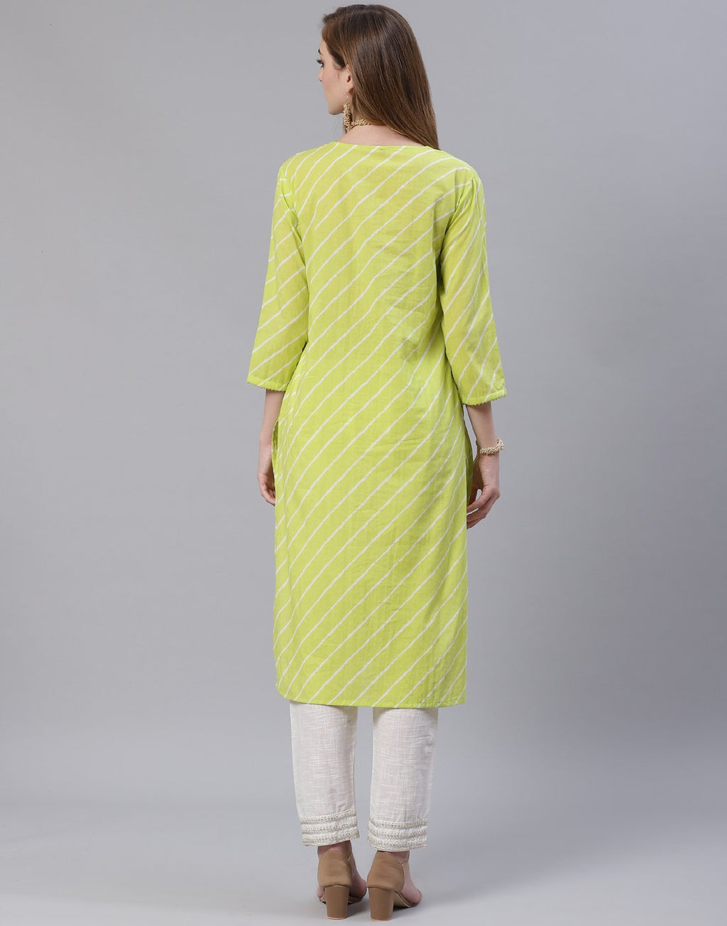Embroidered Yoke Cotton Printed Kurti Pant Set
