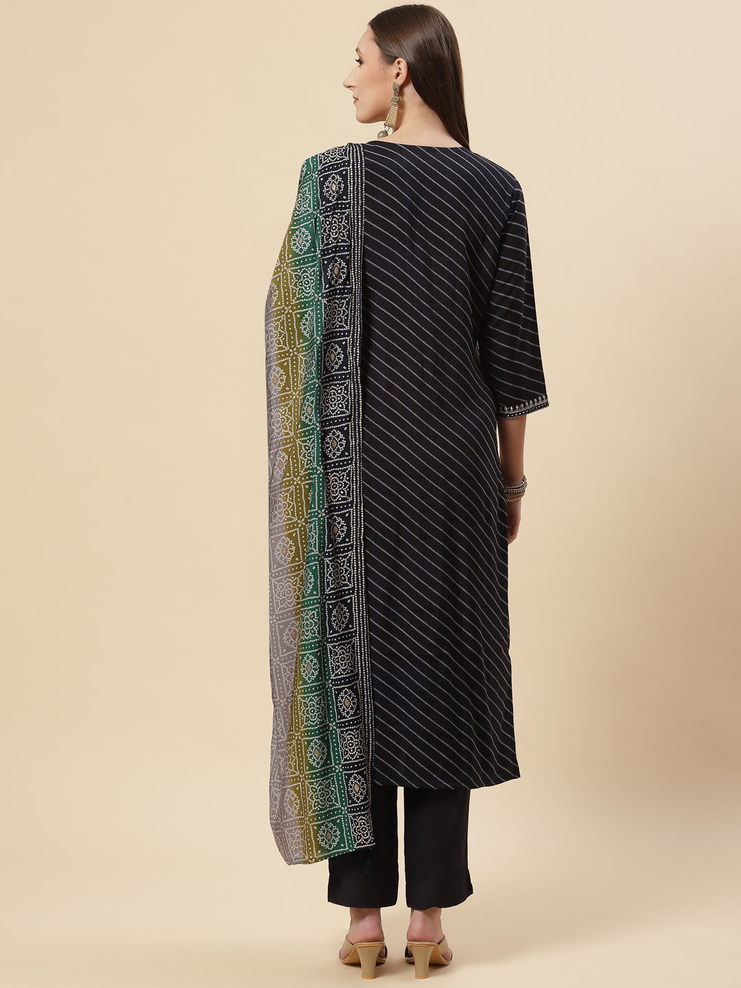 Printed Cotton Kurta With Pants &amp; Dupatta