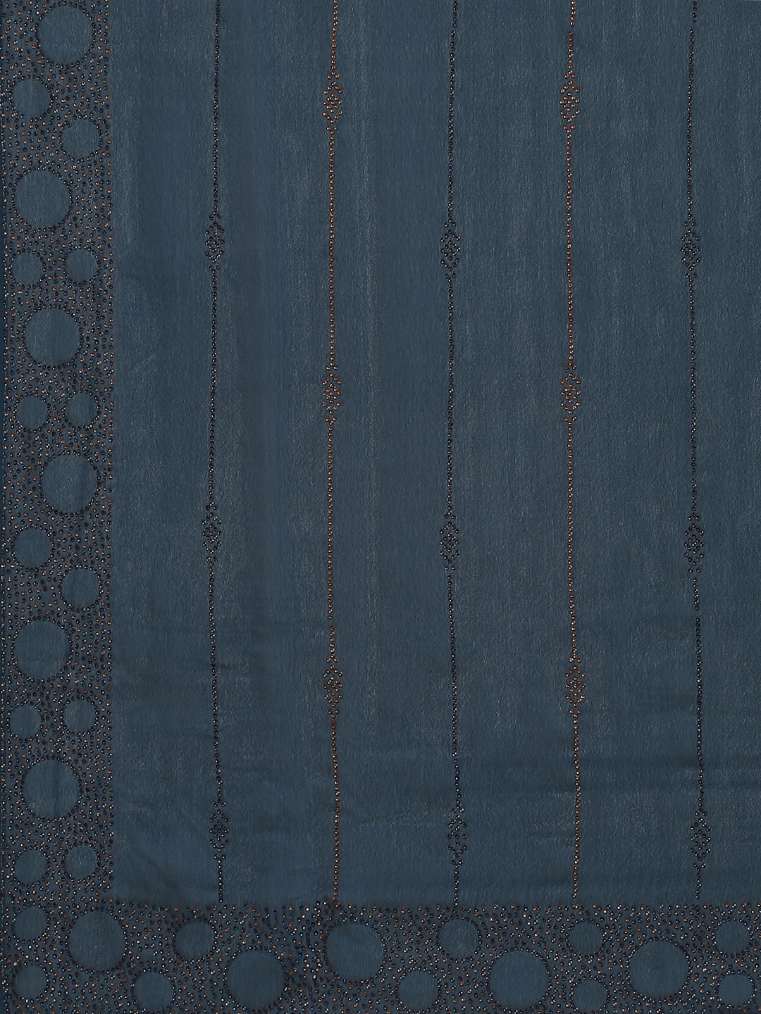 Stone Embroidered Satin Saree
