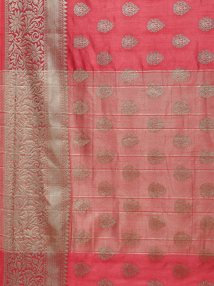 Zari Border Booti Handloom Woven Saree