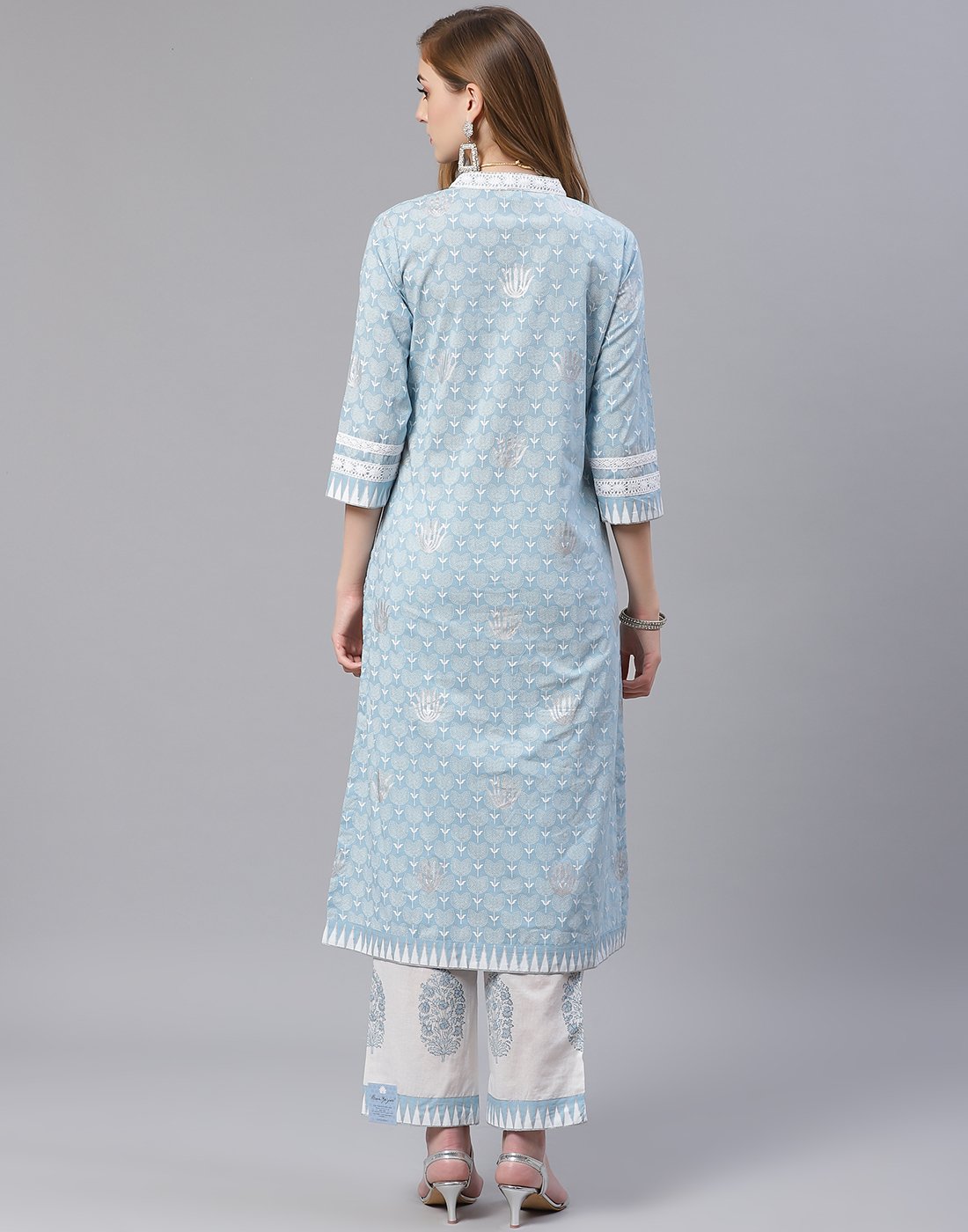 Printed Cotton Kurti Pant Set
