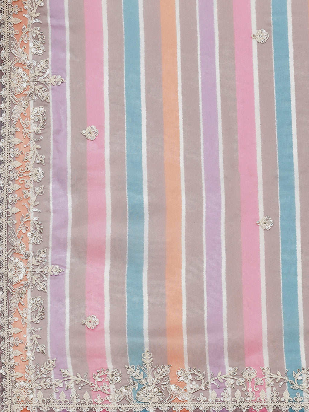 Abstract Sequence Printed Organza Saree - Meena Bazaar