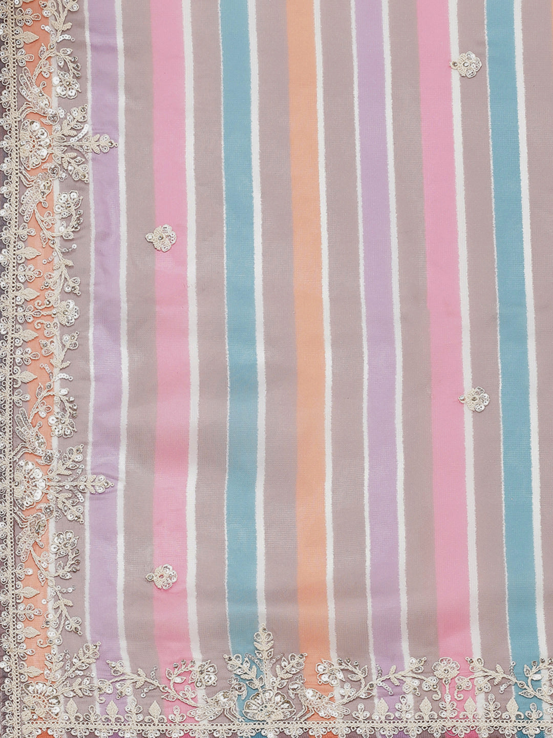 Abstract Sequence Printed Organza Saree - Meena Bazaar