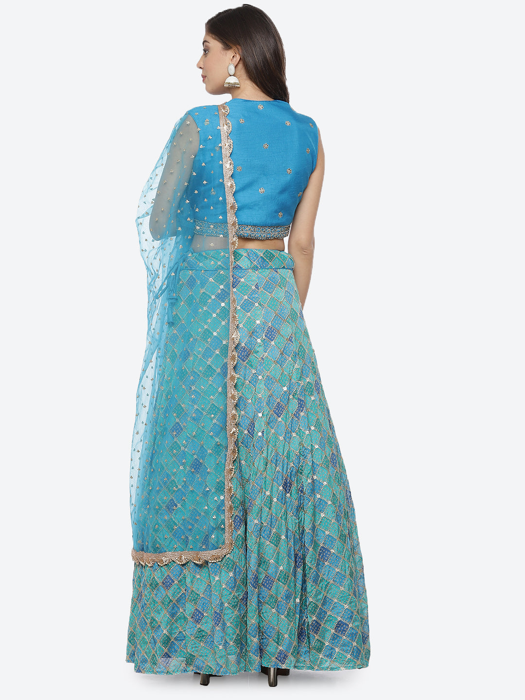 Sequence Work Georgette Choli With Lehenga &amp; Net Dupatta