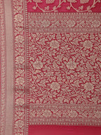 Floral Zari Jaal Chiffon Plain Saree