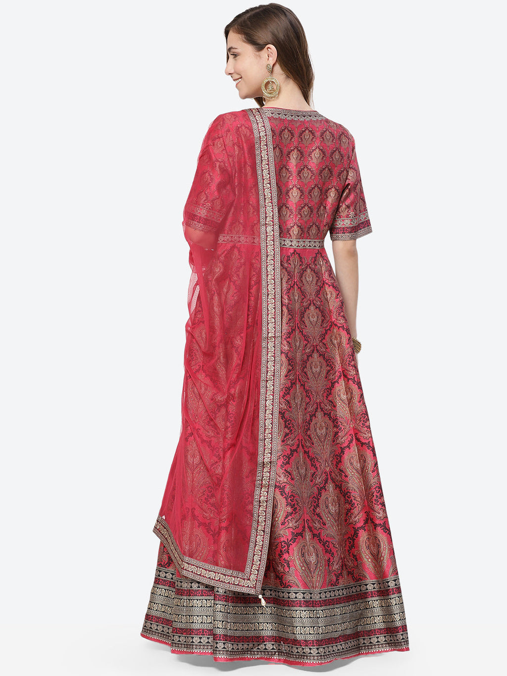 Digital Printed Art Tussar Anarkali Kurti With Chudidar And Net Dupatta