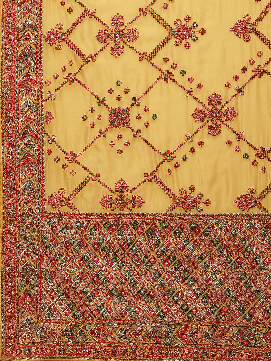 Resham Border Art Georgette Embroidered Saree
