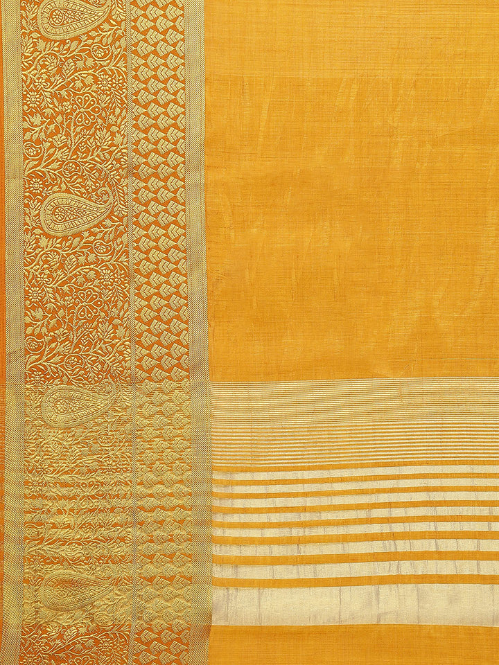 Plain Zari Border Art Handloom Woven Saree