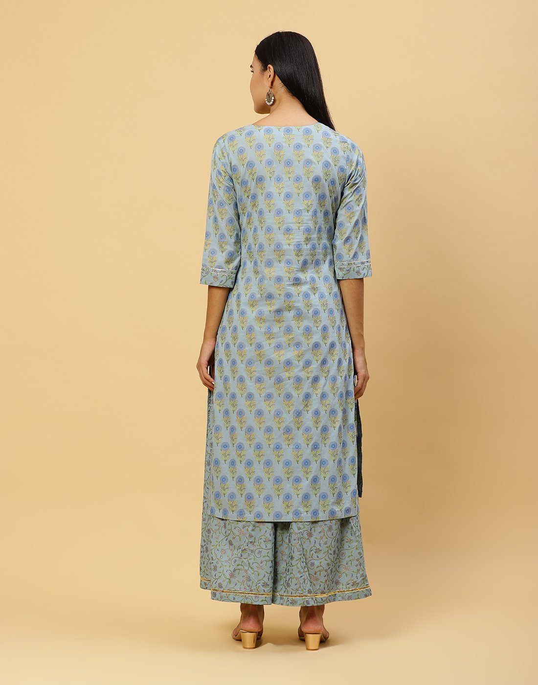 Printed Cotton Kurti With Palazzo