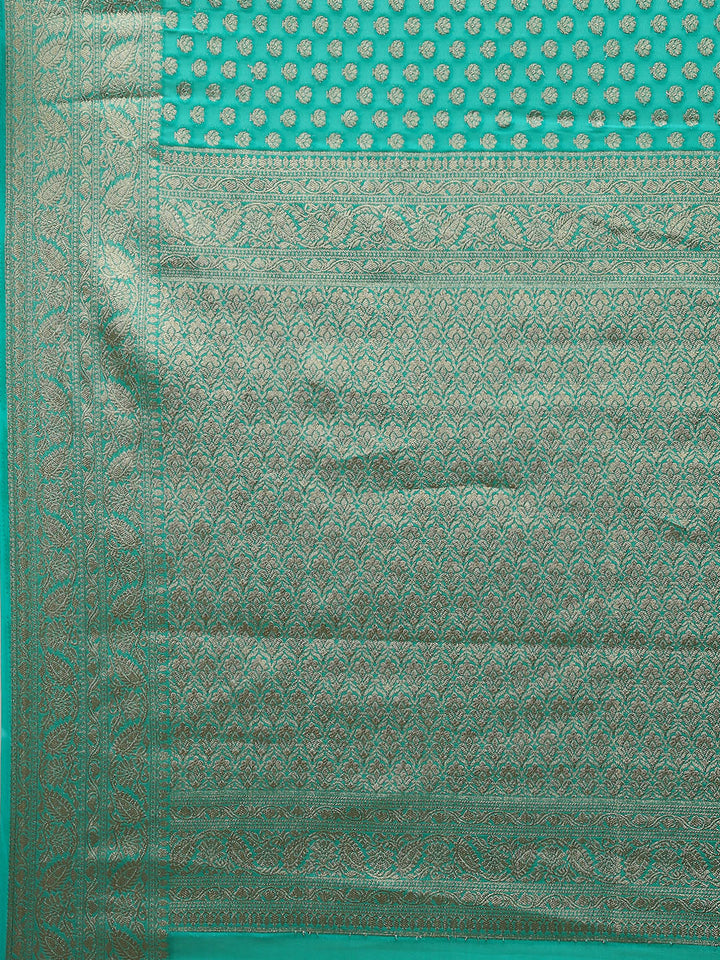 Zari Border Booti Georgette Plain Saree