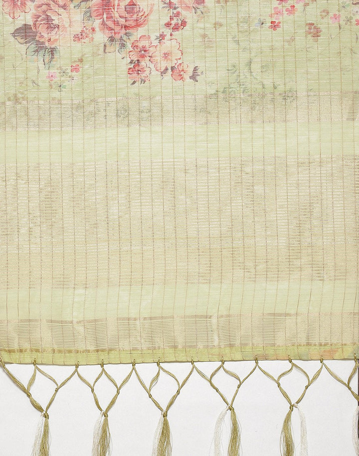 Digital Floral Linen Printed Saree