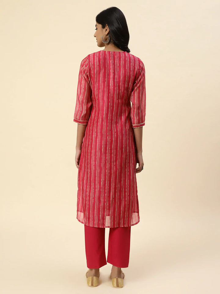Gota Work Chanderi Kurta With Pants