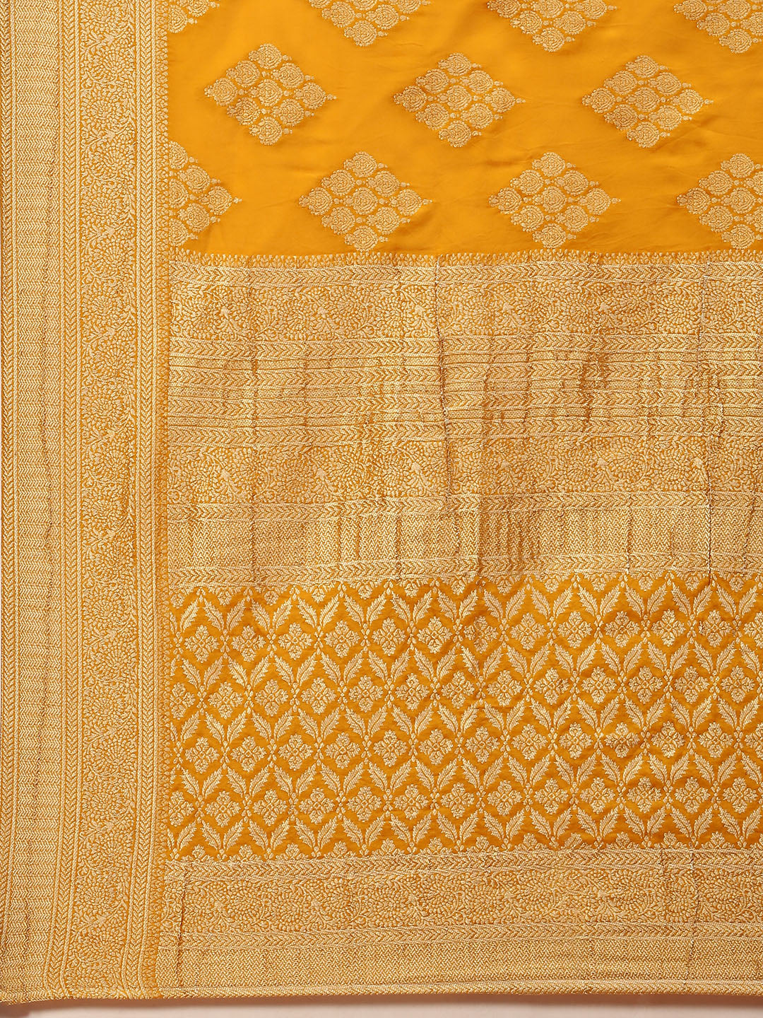 Zari Border Booti Organza Plain Saree
