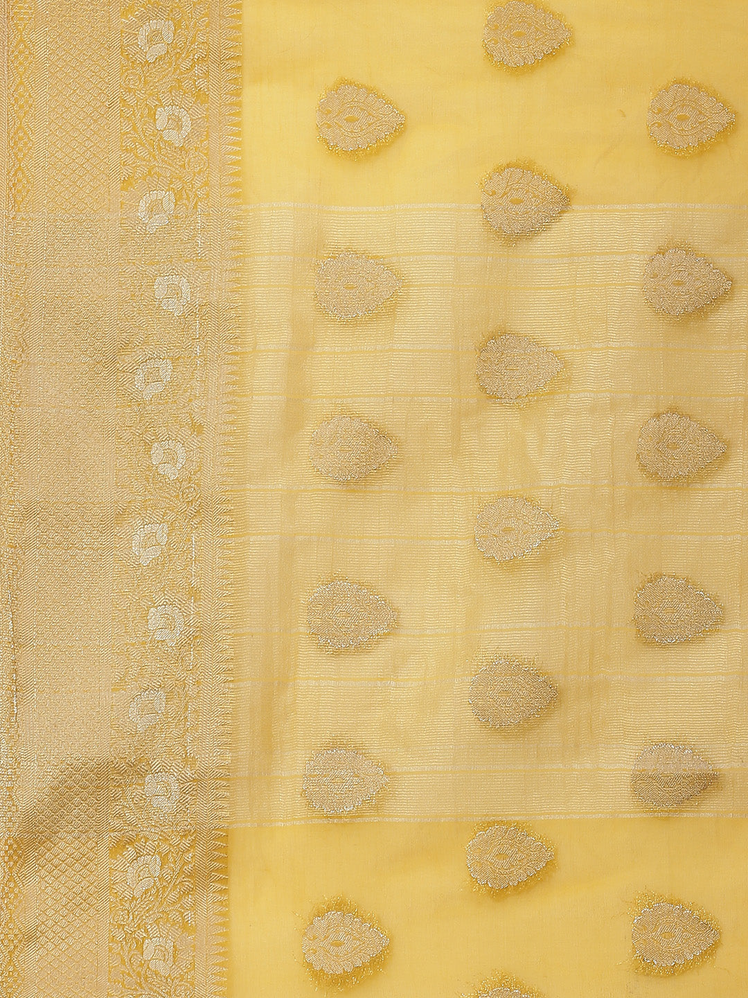 Zari Booti Organza Plain Saree