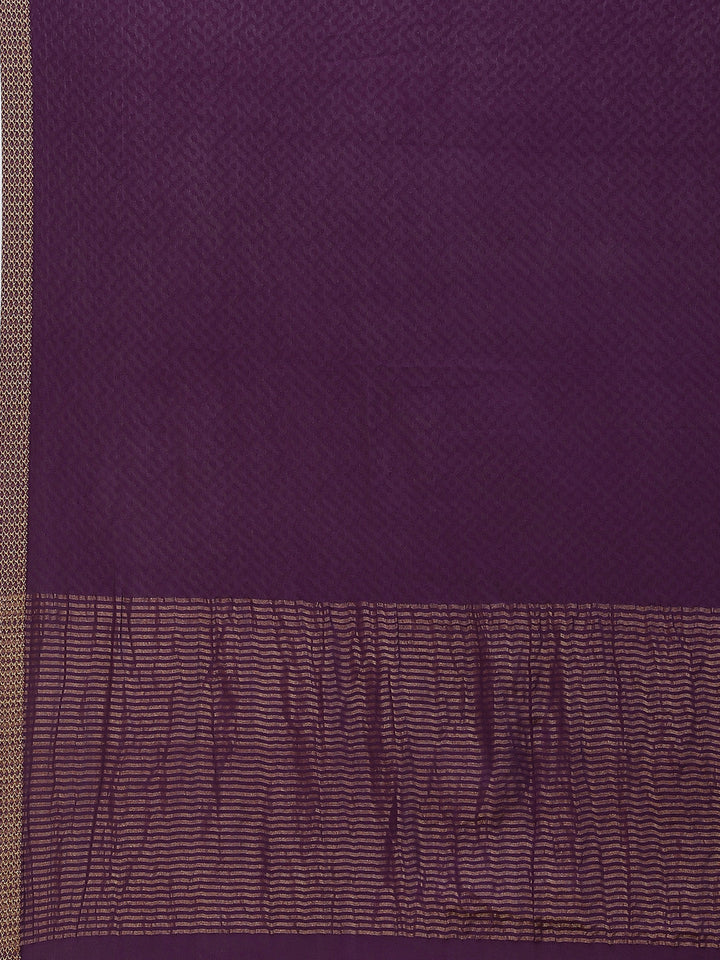 Piped Border Crepe Plain Saree