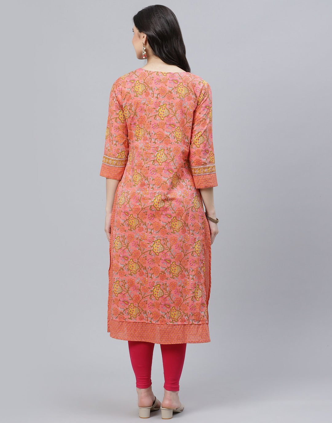 Floral Print Cotton Kurti