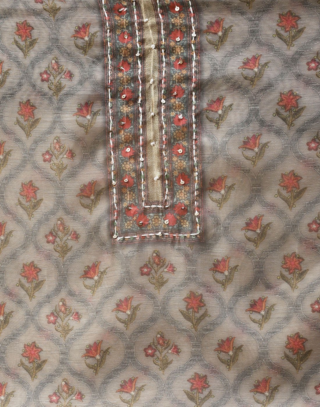 Printed Chanderi Suit Piece