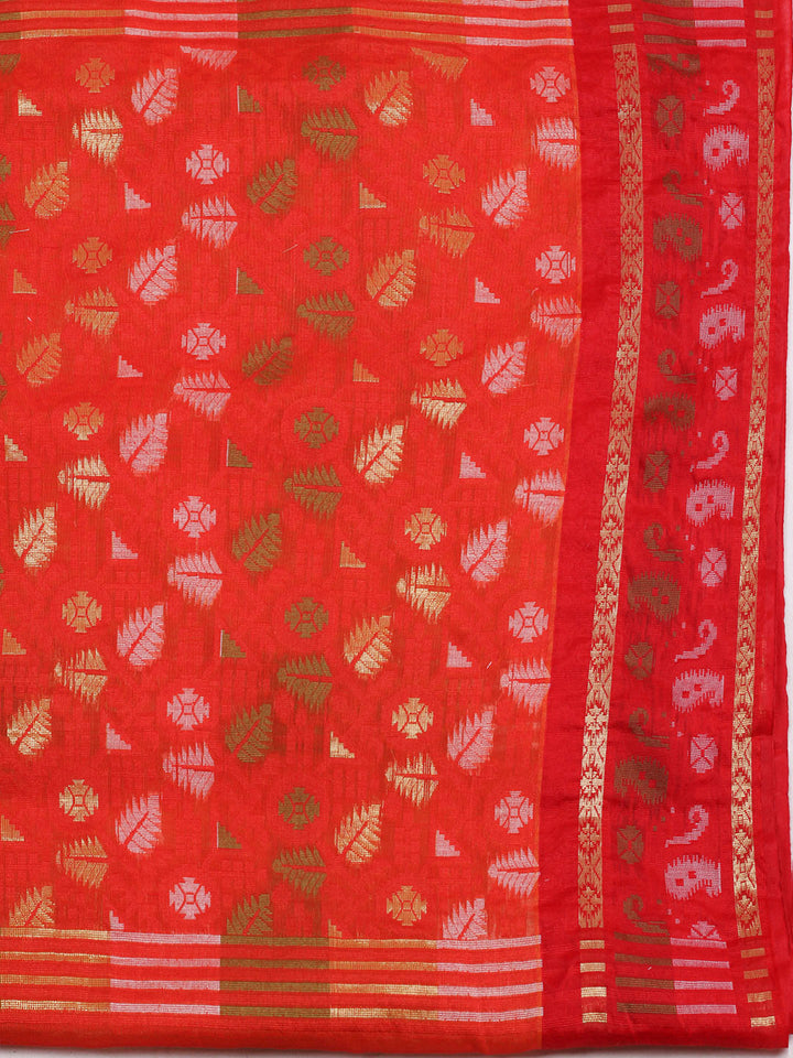 Resham Woven Design Cotton Saree