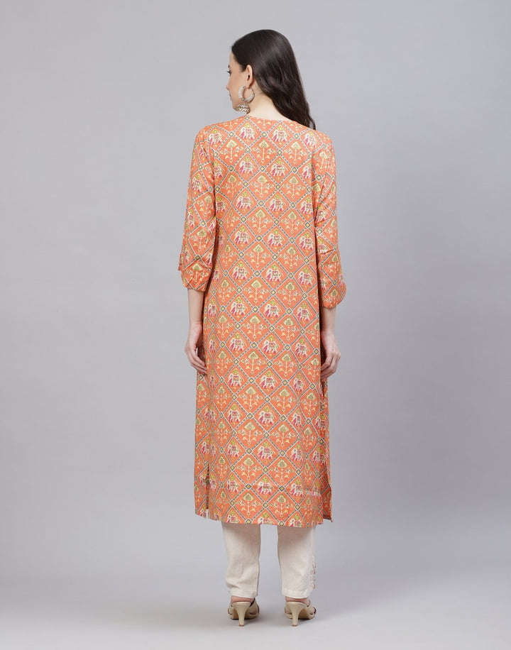 Printed Cotton Kurti With Pant