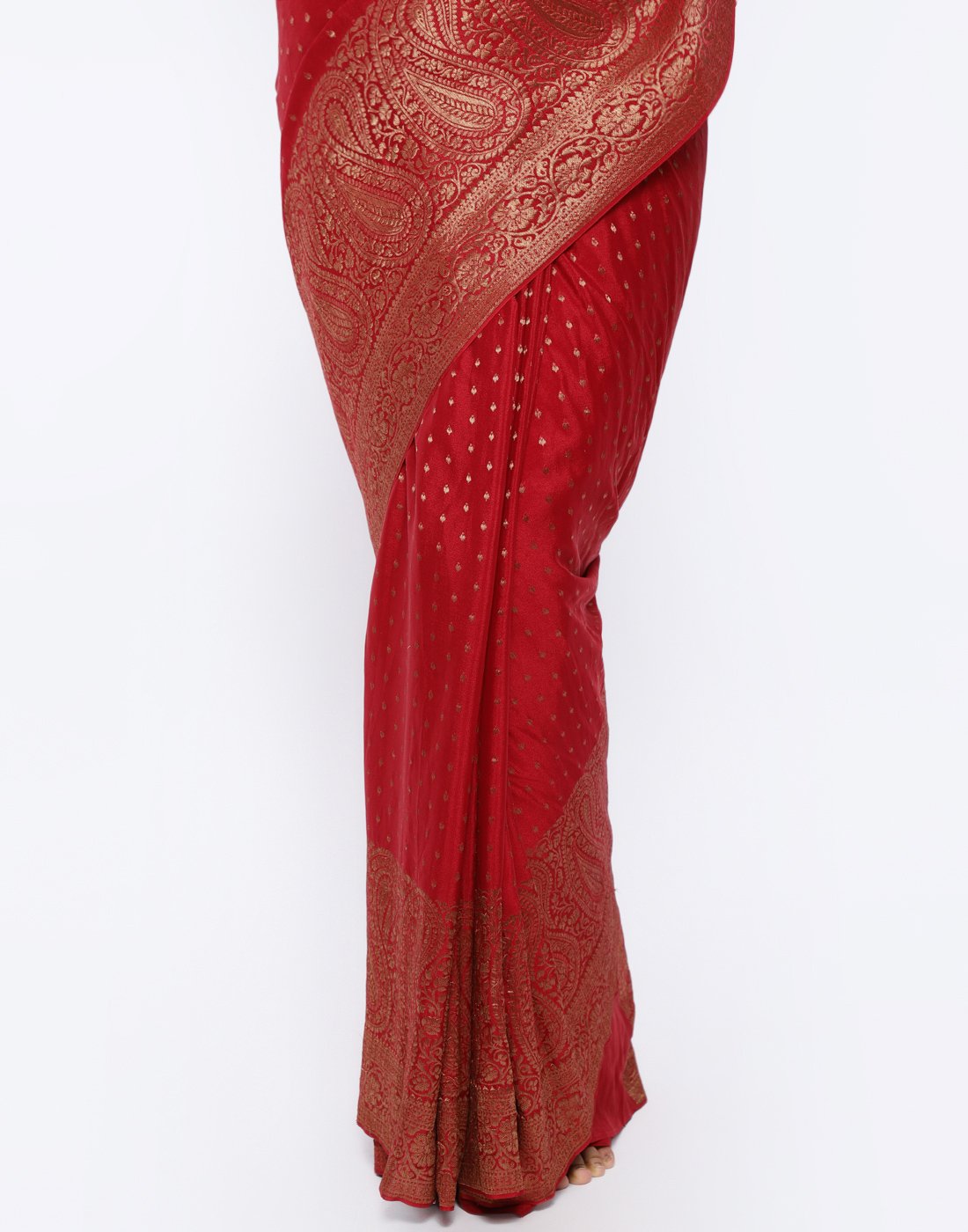 MBZ Meena Bazaar-Zari Border Booti Crepe Saree