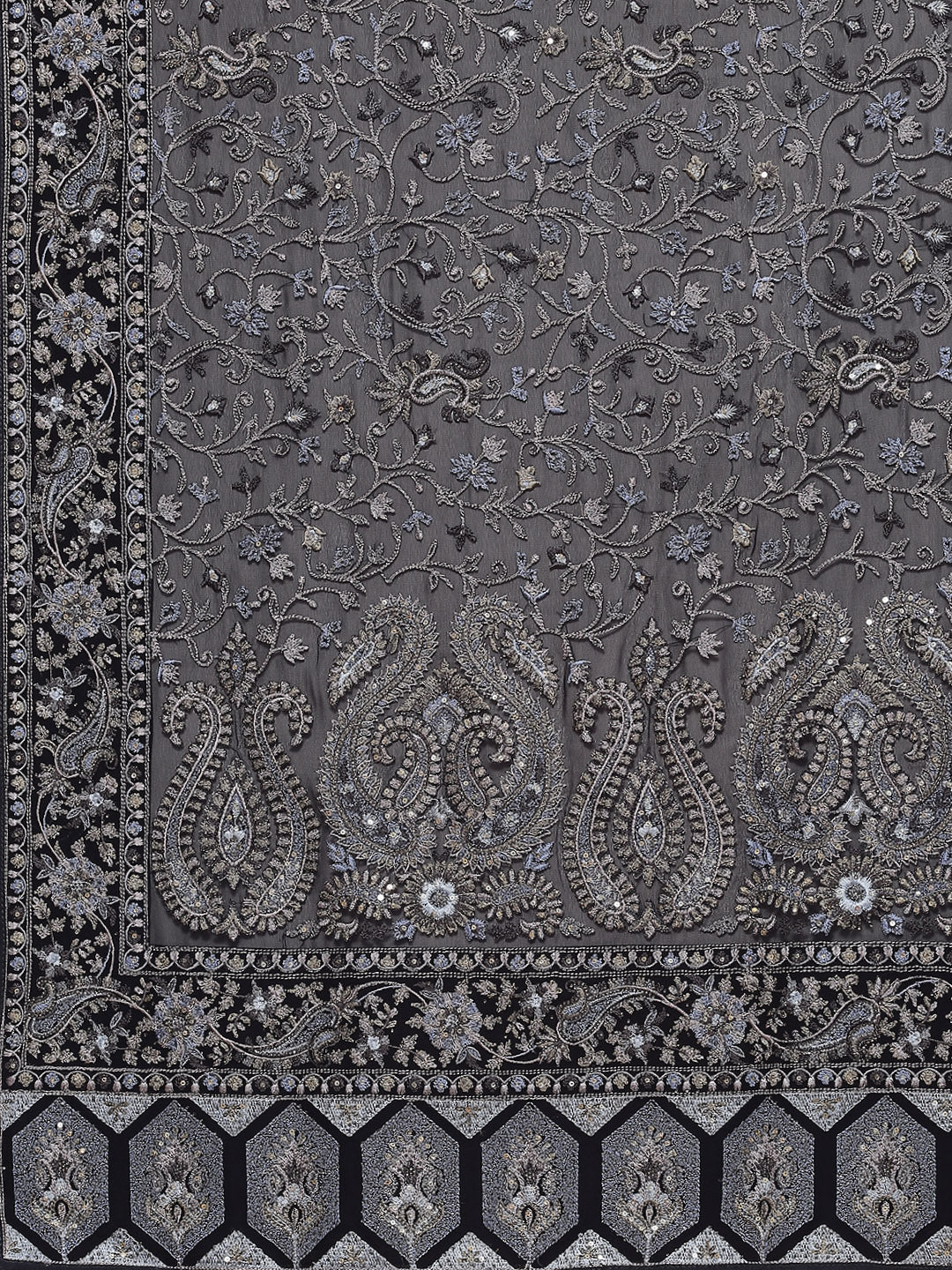 Thread Embroidered Georgette Saree