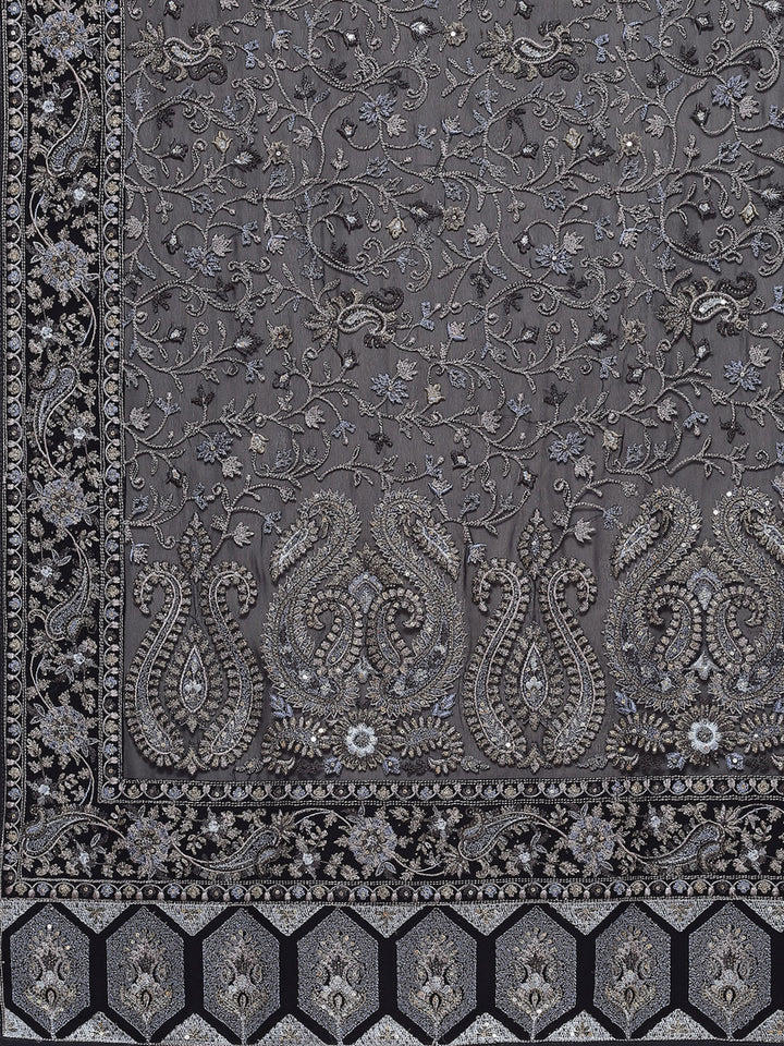 Thread Embroidered Georgette Saree