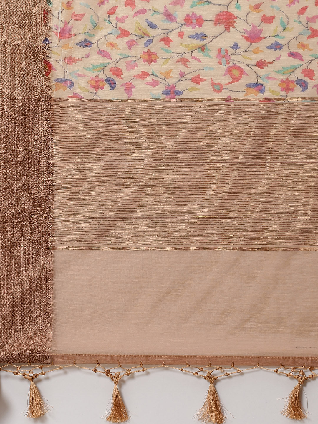 Printed Banarasi Border Pallu Cotton Saree