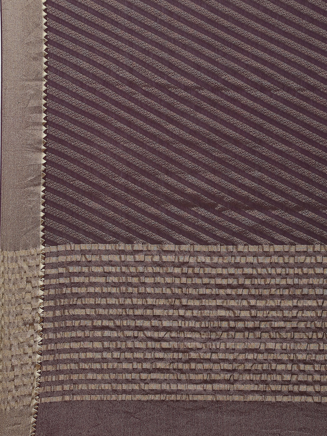 Striped Brocade Georgette Plain Saree