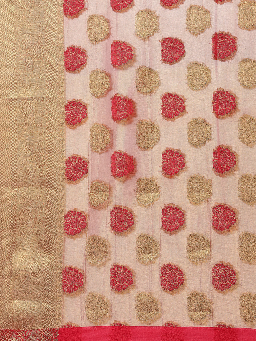 Zari Border Booti Art HAndloom Woven Saree