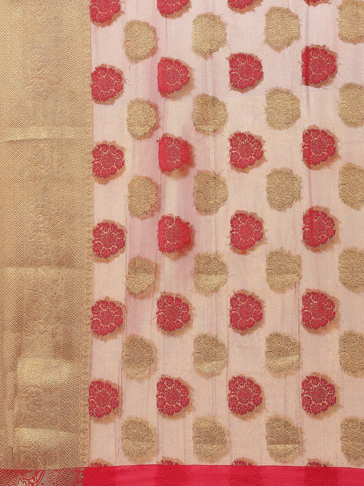 Zari Border Booti Art HAndloom Woven Saree