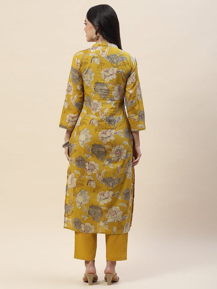Printed Cotton Kurta With Pants