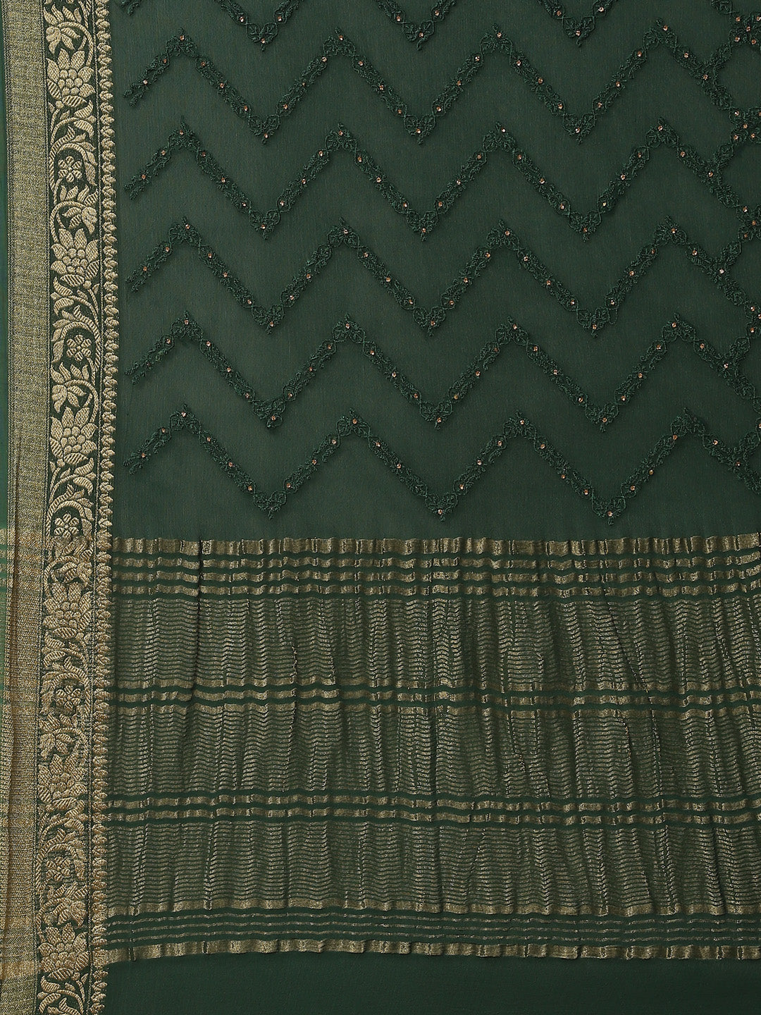 Embroidered Crepe Saree