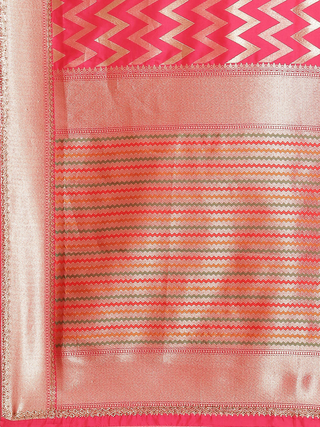 Zig Zag Banarasi Embroidered Saree