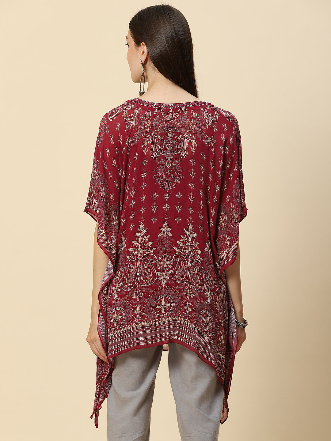 Digital Printed Georgette Kaftan Kurta