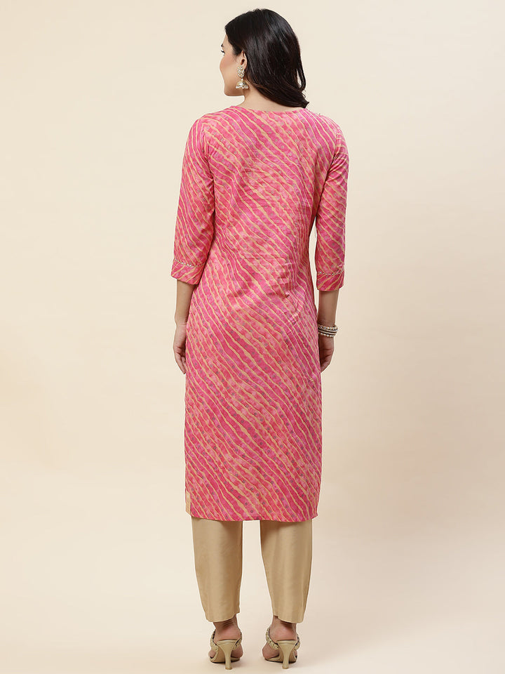 Leheriya Printed Cotton Kurta
