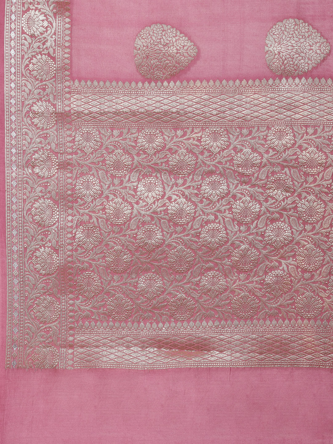 Zari Border Booti Cotton Woven Saree