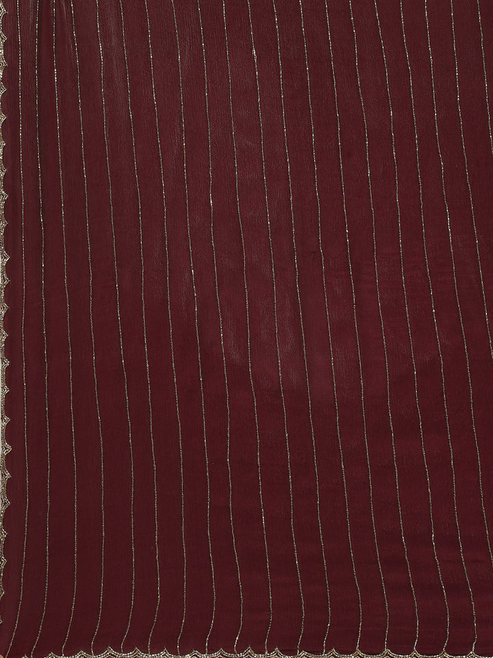 Cutdana Embroidered Crepe Saree