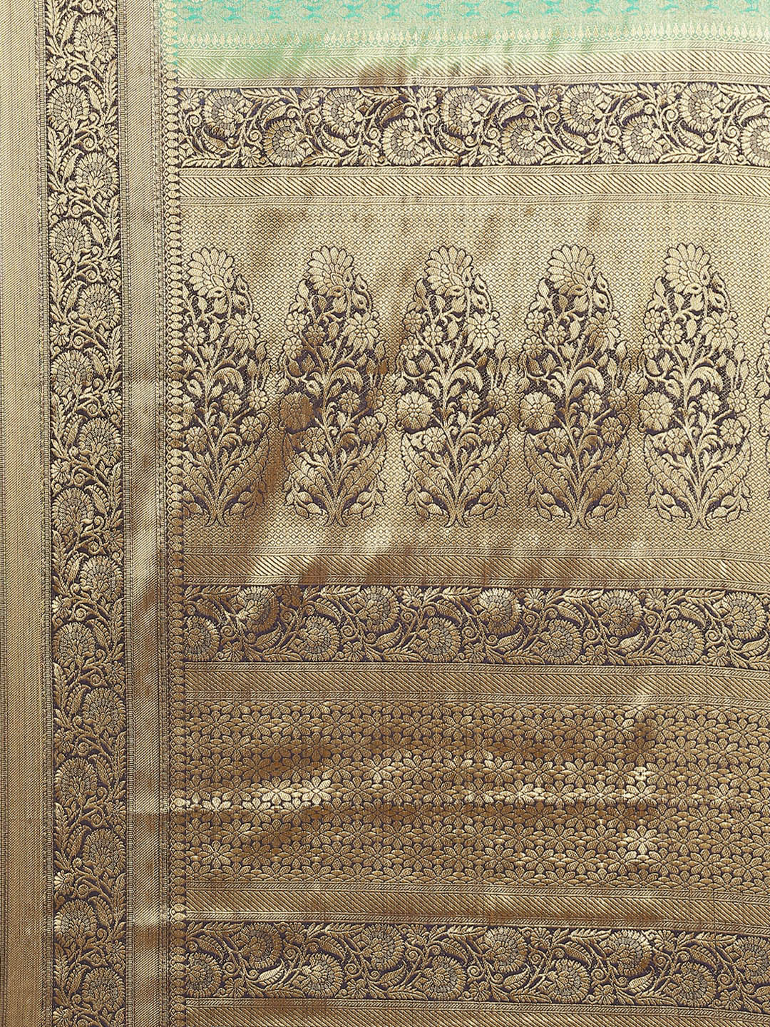 Brocade Zari Booti Art Handloom Woven Saree