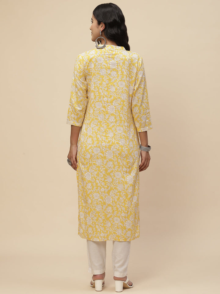 Floral Printed Cotton Kurta