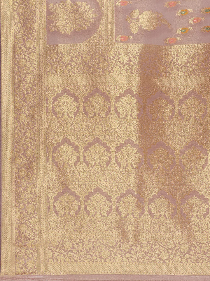 Zari Booti Organza Woven Saree
