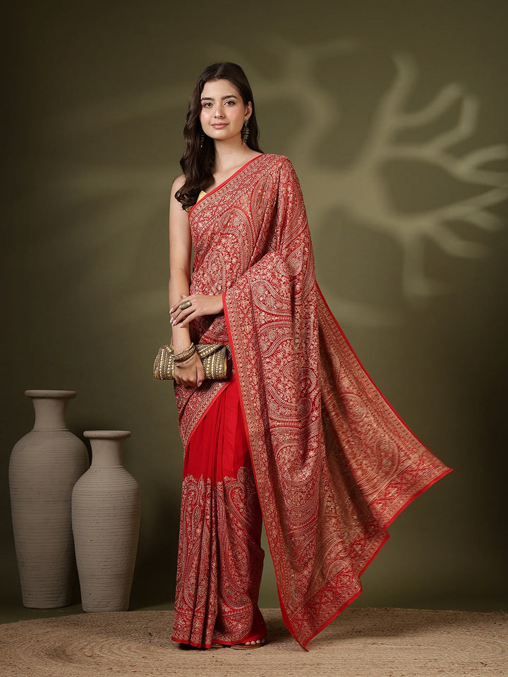 Embroidered Georgette Saree