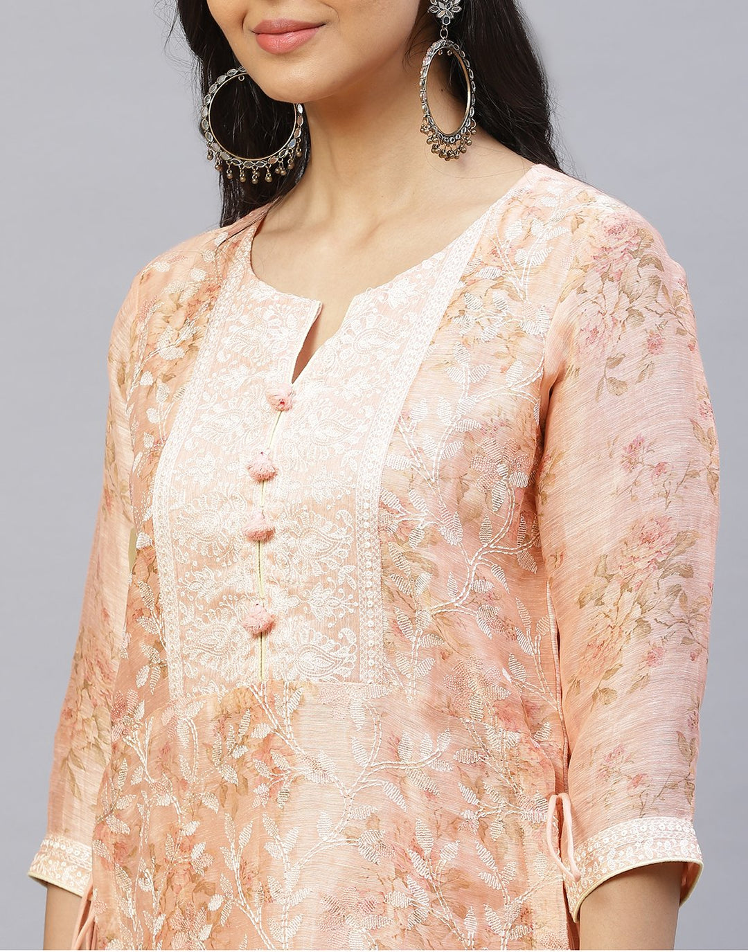 Cotton Chanderi Printed Kurti Pant Set