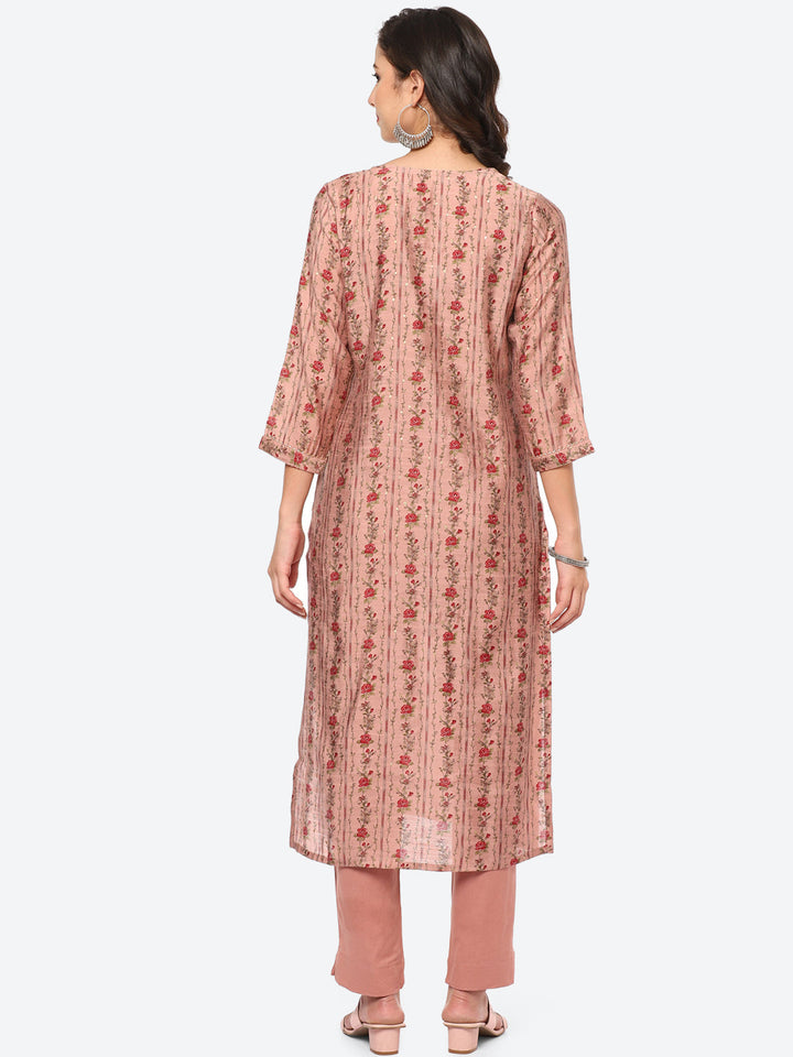 Printed Muslin Kurta With Pant