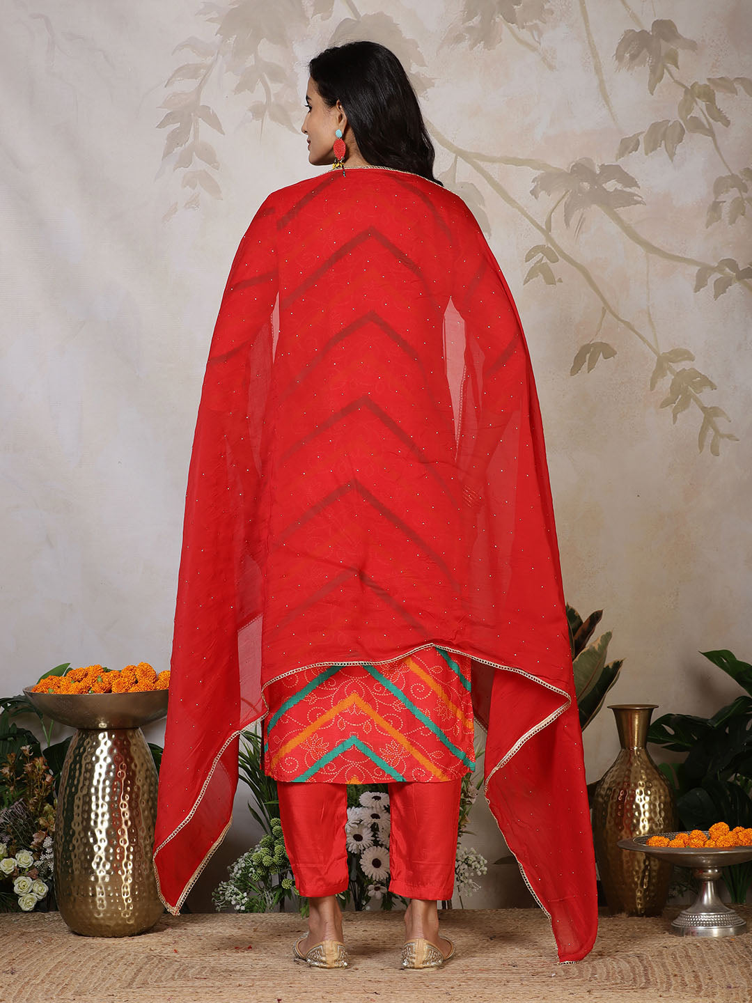 Banarasi Weave Art Silk Kurta With Pants &amp; Dupatta