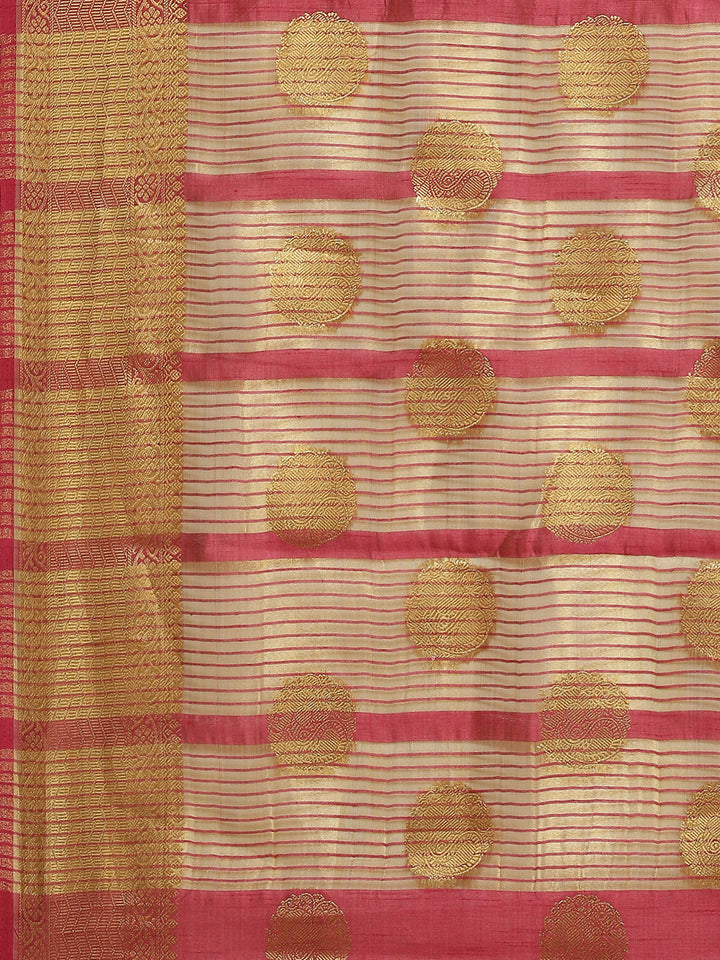 Zari Border Booti Handloom Woven Saree